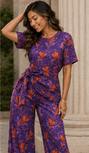 Load image into Gallery viewer, Rich & Rich Women's Purple Passion Botanical Side-Tie Top & Wide-Leg Pants Set - Rich and Rich Homeopportunities