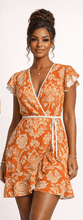 Load image into Gallery viewer, Rich and Rich Orange Women's Floral Tea Dress - Rich and Rich Homeopportunities