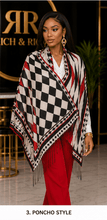 Load image into Gallery viewer, Rich and Rich Harlequin Couture Women’s Tassel Scarf | Soft Designer Imitation Cashmere Fashion Wrap - Rich and Rich Homeopportunities