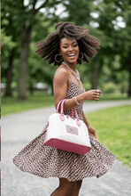 Load image into Gallery viewer, Rich and Rich TatooFushion Women’s Italian Leather Pink and White Designer Luxury Bag - Rich and Rich Homeopportunities