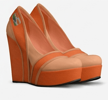 Load image into Gallery viewer, Rich and Rich BeigeEssence Women’s Orange Italian Leather Platform Pump | 5-Inch Designer Wedge - Rich and Rich Homeopportunities