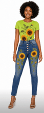 Load image into Gallery viewer, Sunflower Vines Graphic Denim & Tee Set - Rich and Rich Homeopportunities