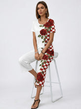 Load image into Gallery viewer, Rich & Rich Rose Checker Romance Short Sleeve Cropped Wide-Leg Set