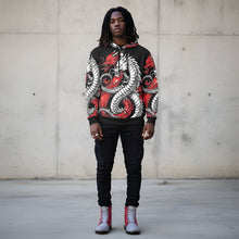 Load image into Gallery viewer, Rich and Rich Black and Red Snake Men's Hoodie