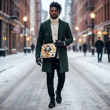 Load image into Gallery viewer, Rich and Rich Men's Earthtone Geometric Shapes  Classic Cross-body Nylon Messenger Bag