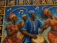 Load image into Gallery viewer, AncientCraft β The Rhythm: Juba Dance | 1000-Piece Wooden West African Mosaic Jigsaw Puzzle - Rich and Rich Homeopportunities