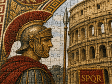 Load image into Gallery viewer, AncientCraft β The Colosseum & Roman Legions | 1000-Piece Wooden Mosaic Jigsaw Puzzle - Rich and Rich Homeopportunities