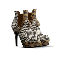 Load image into Gallery viewer, Rich and Rich ClassyThelma Brown and Biege Animal Print Women's Tassels Leather Platform Pump - Rich and Rich Homeopportunities
