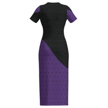 Load image into Gallery viewer, Rich and Rich Women's Purple Diagonal Short Sleeve Bodycon Maxi Dress