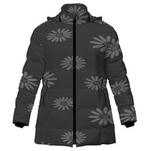Load image into Gallery viewer, Rich and Rich Women's Matte Black and Floral Hooded Puffer Coat Women's Hooded Puffer Coat - Rich and Rich Homeopportunities