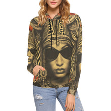 Load image into Gallery viewer, Rich and Rich Retro-Inspired Mixed Media Women's Brown Caricature Hoodie