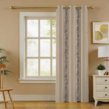 Load image into Gallery viewer, Rich and Rich Vintage Beige Floral Damask Blackout Gommet Curtain Blackout Fabric Grommet Curtain 52x84inch