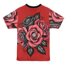 Load image into Gallery viewer, Rich and Rich Roses With Diamonds Women's Red Tshirt