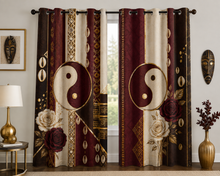 Load image into Gallery viewer, Rich and Rich Harmony Heritage Blackout Fabric Grommet Curtain 52 x 63 inch Set of 2