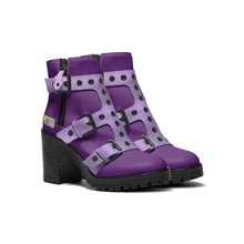 Load image into Gallery viewer, Rich and Rich Lavenique Lavendar Purple Zippered Women's Chunky Boot Heel With Monk Strap Design and Triple Straps