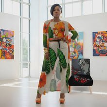 Load and play video in Gallery viewer, Rich and Rich Orange Floral Chiffon Pants Set