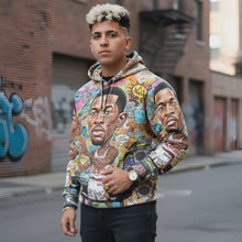 Load and play video in Gallery viewer, Rich and Rich Multicolor Basketball Man Caricature Men's Hoodie