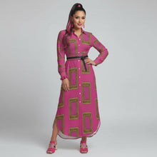 Load and play video in Gallery viewer, Rich and Rich Unique Swag Women's Pink Shirtdress