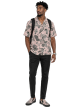 Load image into Gallery viewer, A Rich and Rich Men's Pink Abstract 3-Piece Hawaiian Shirt, Slip-On Canvas Shoes & Backpack Set | Casual Vacation Travel Outfit