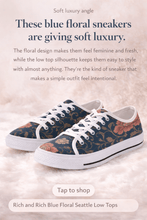 Load image into Gallery viewer, Rich and Rich Blue Floral Seattle Low Top Women's Sneaker - Rich and Rich Homeopportunities