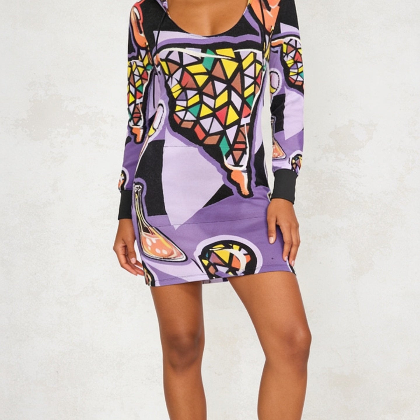 Rich and Rich Purple Abstract Women's Hoodie Dress - Rich and Rich Homeopportunities