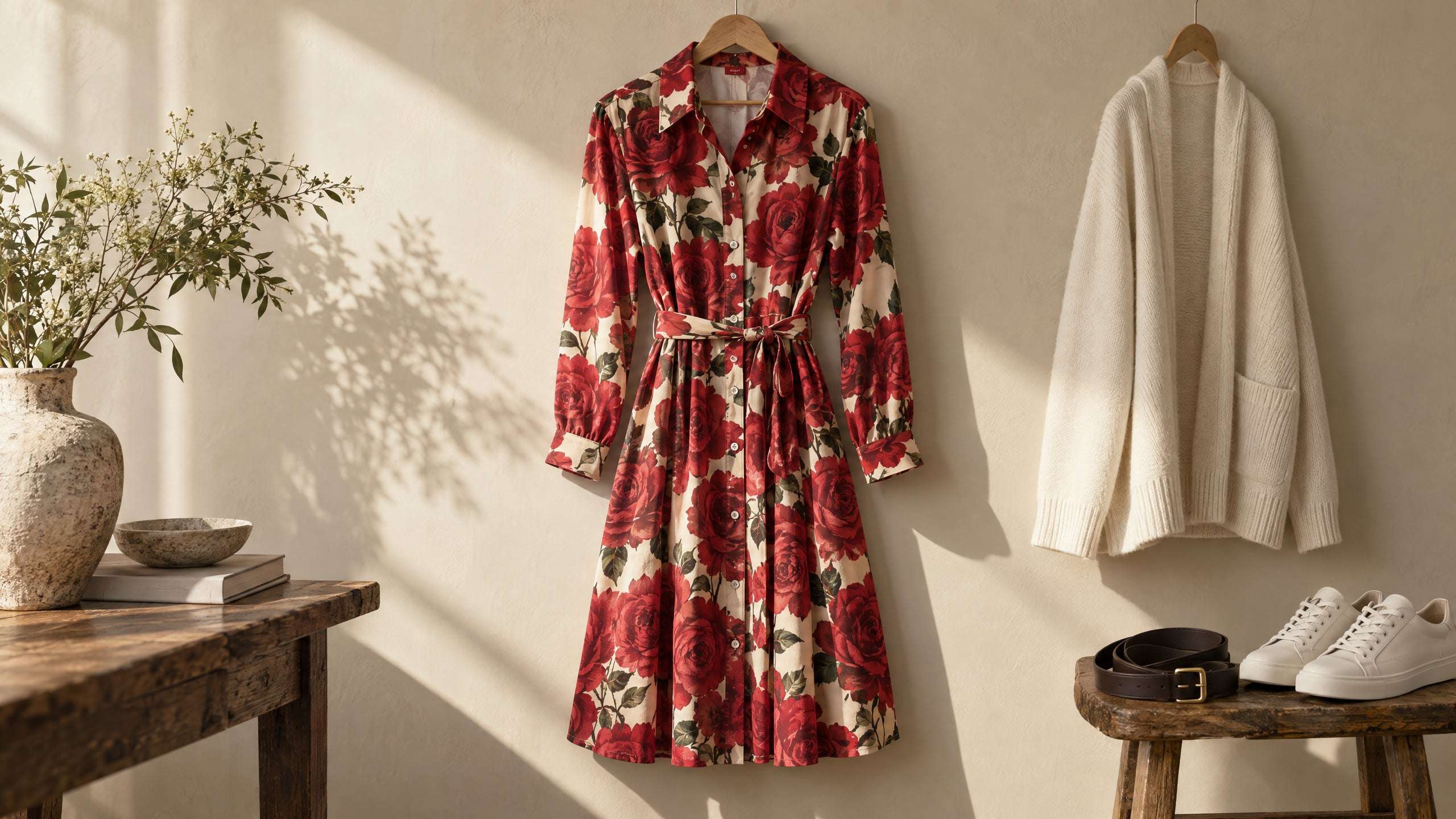 How to Style a Rose-Print Shirt Dress for More Than One Occasion