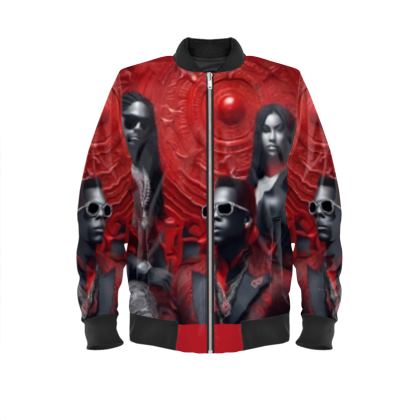 R&RH Chess Mens Red and Black  Bomber Jacket