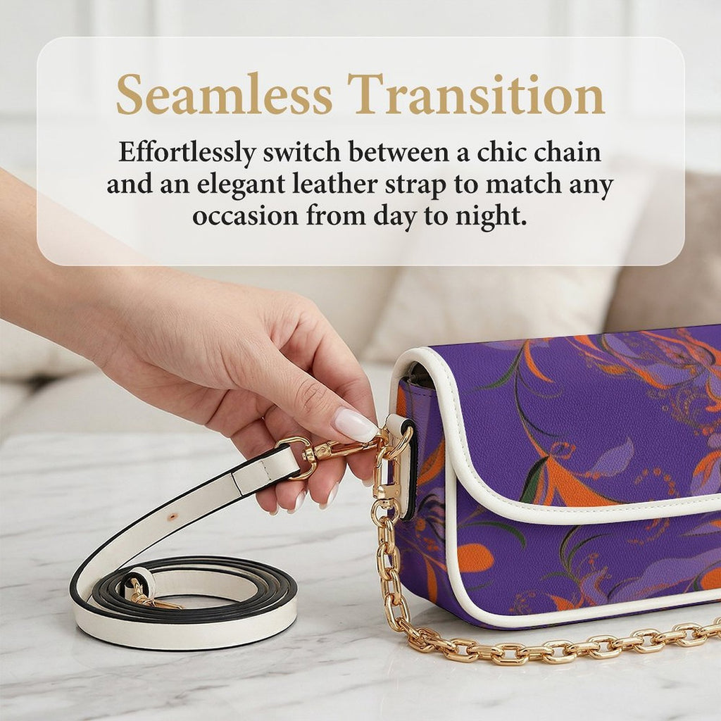 Rich & Rich Purple Passion Botanical Flap Shoulder Handbag