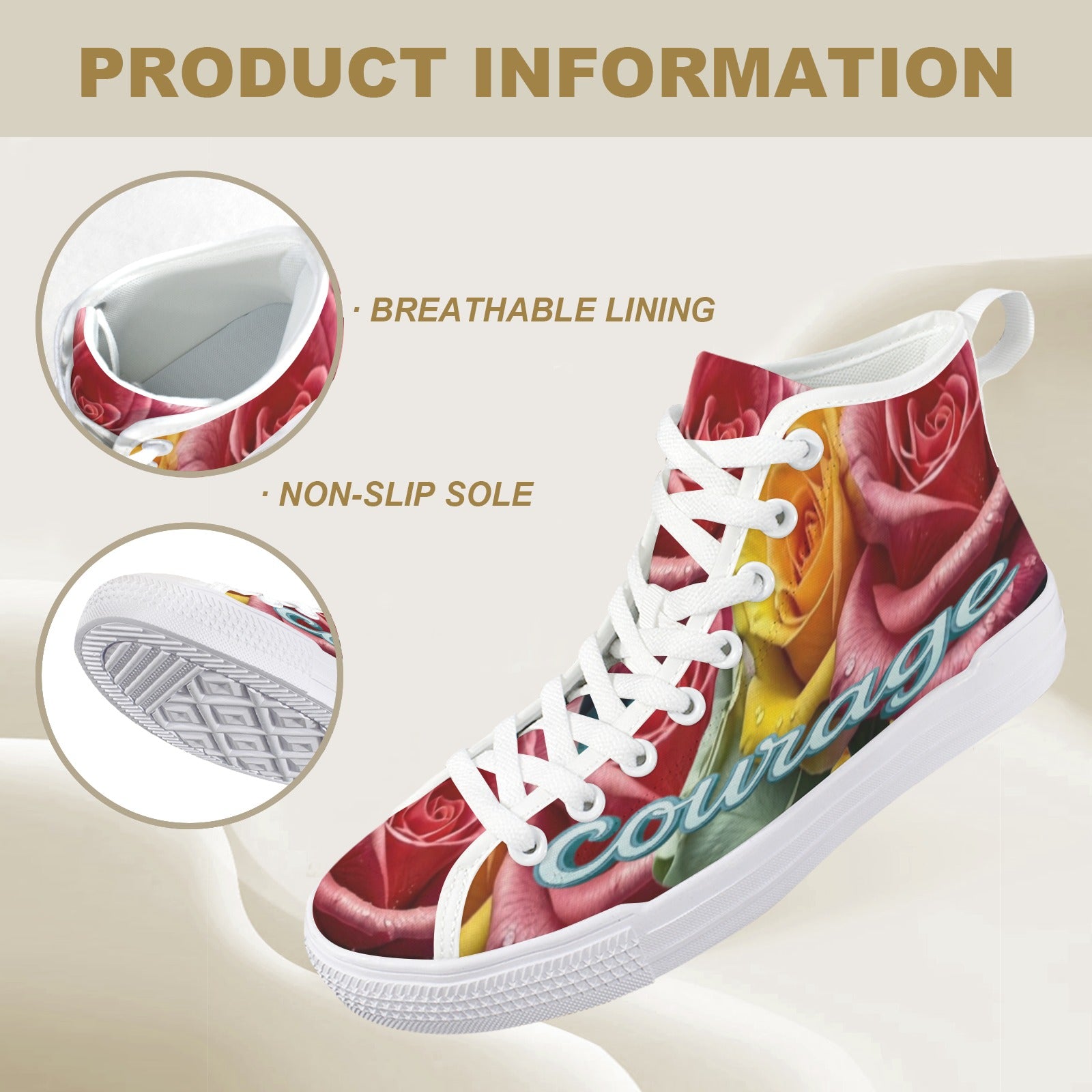 Rich and Rich Women’s Courage Multicolor Floral High Top Sneaker | Custom Canvas Fashion Sneakers