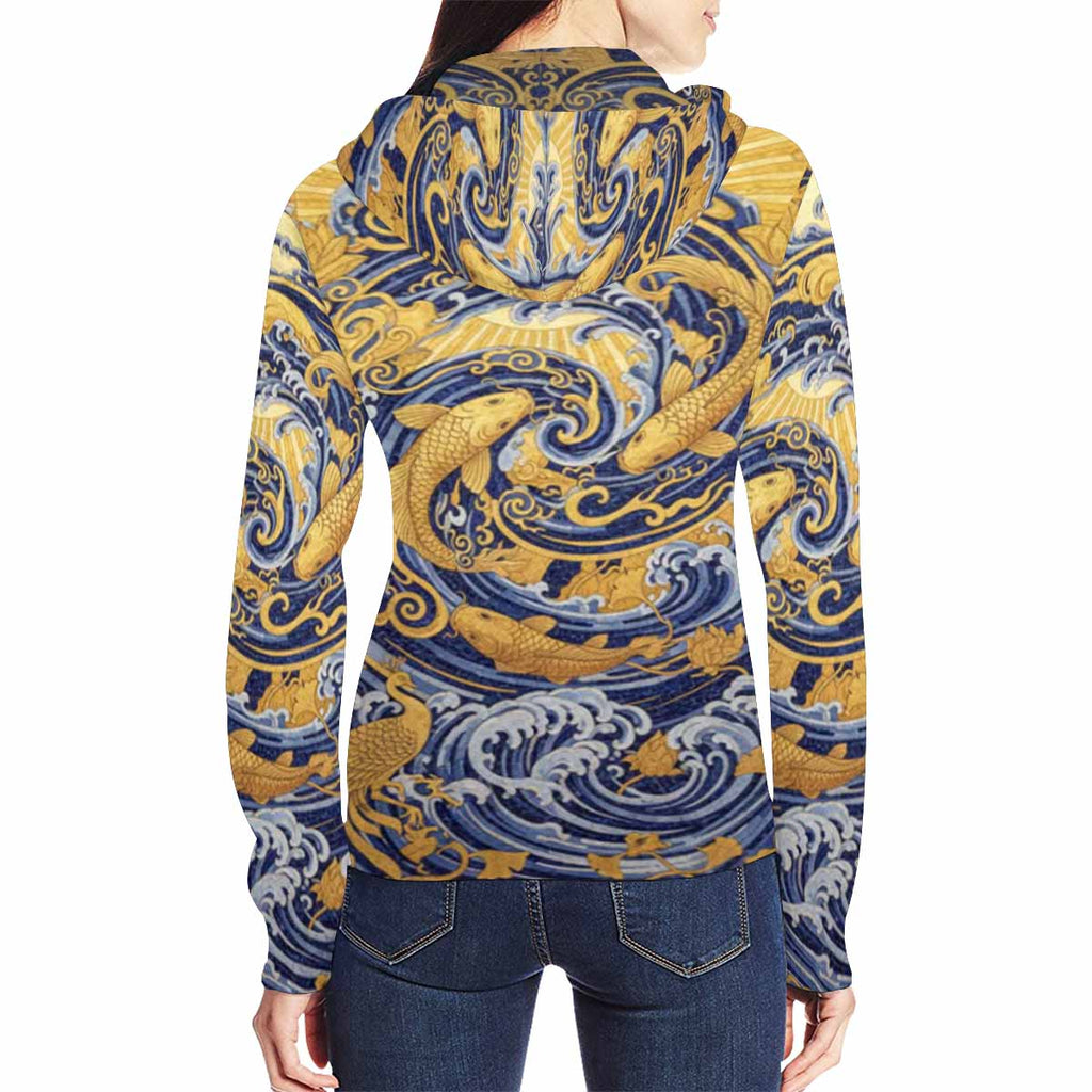 Rich and Rich Women's Print Full Zip Hoodie