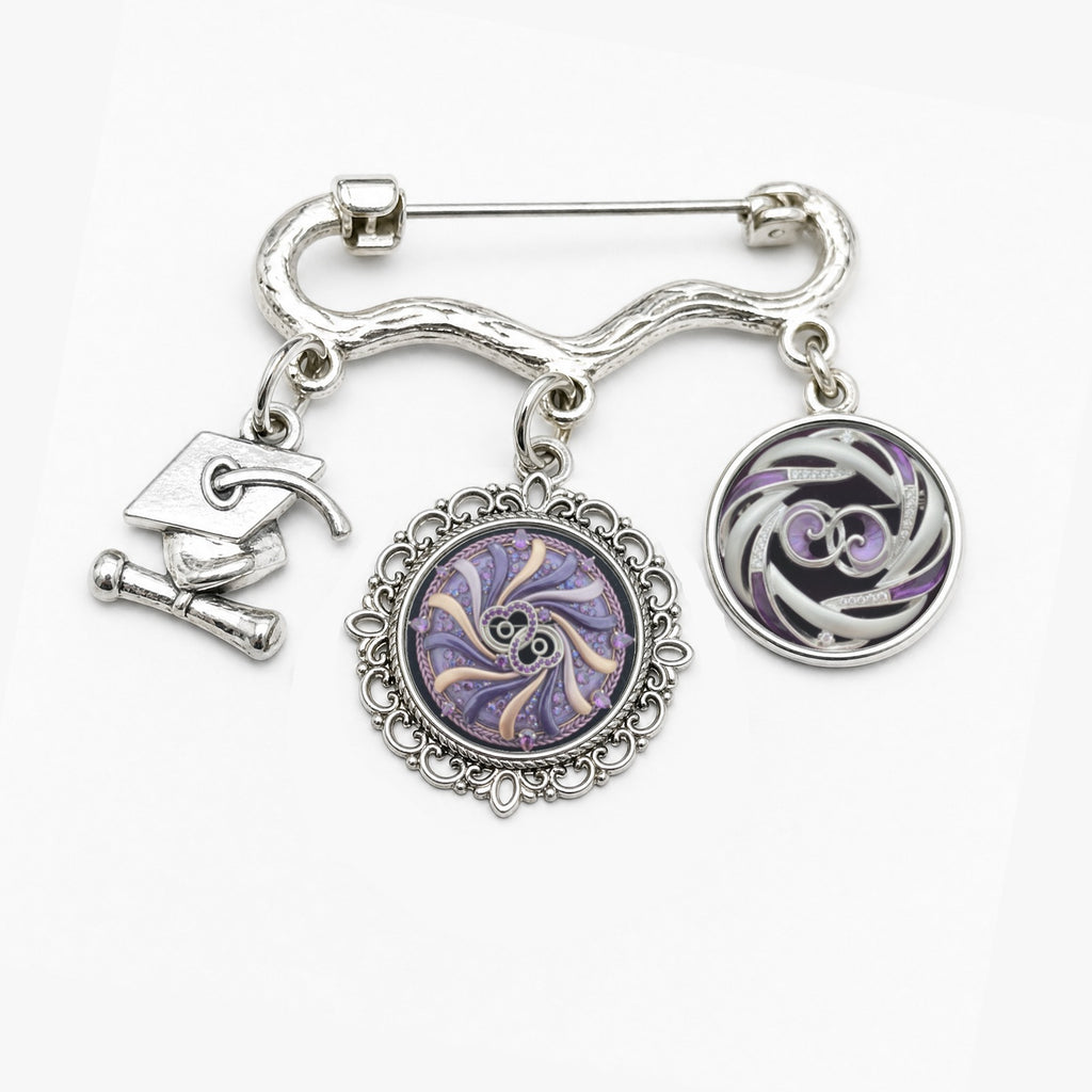 Rich and Rich Women's Purple Abstract Charm Brooch