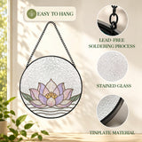 Rich and Rich WanderGlow Thai Sacred Lotus Stained Glass Suncatcher 11.8inch
