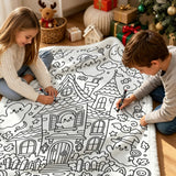 Rich and Rich Color-Me Cozy Spooky White Doodle Blanket 100 × 150 cm