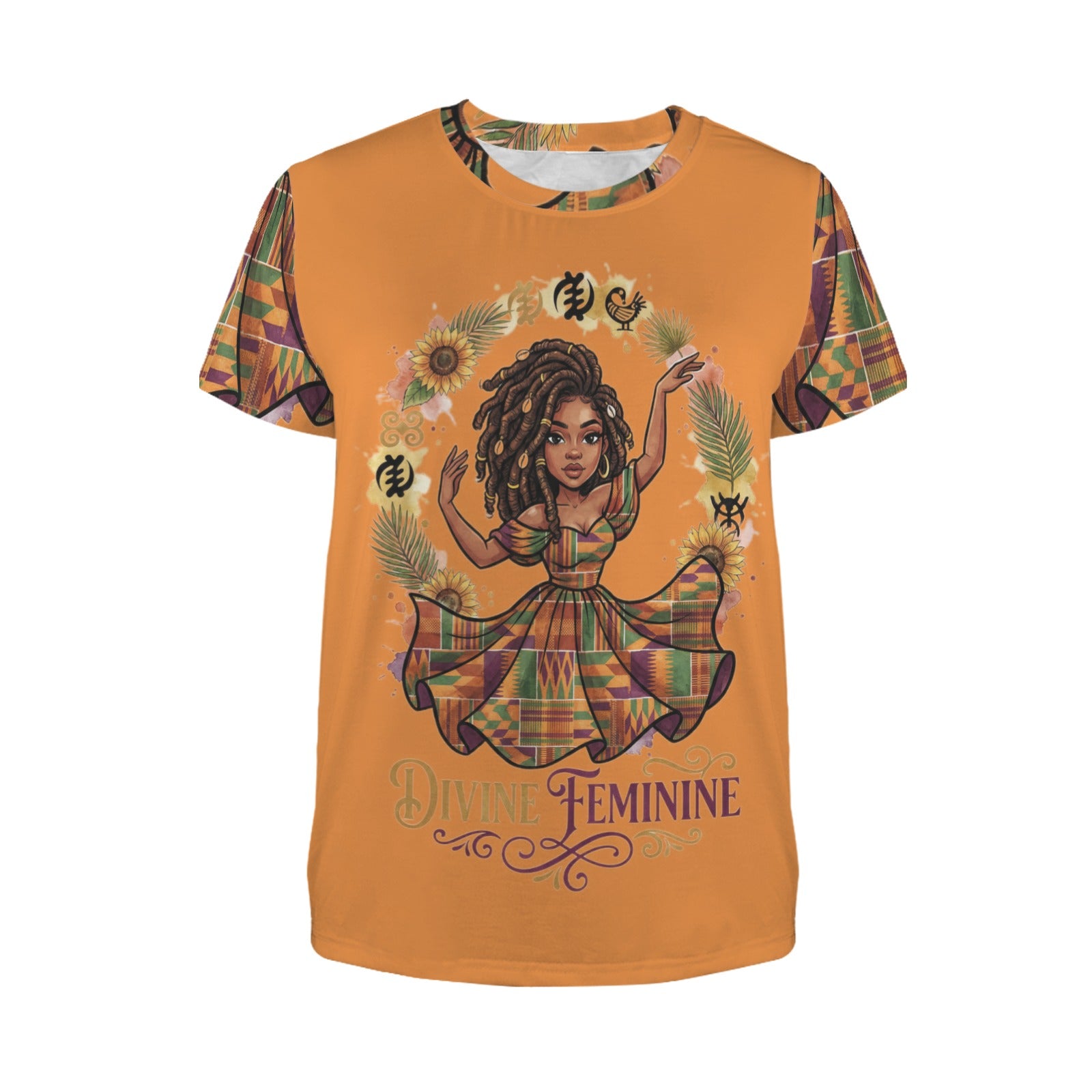Rich and Rich Divine Feminine Women’s Orange T-Shirt | Soft Crewneck Short Sleeve Graphic Tee