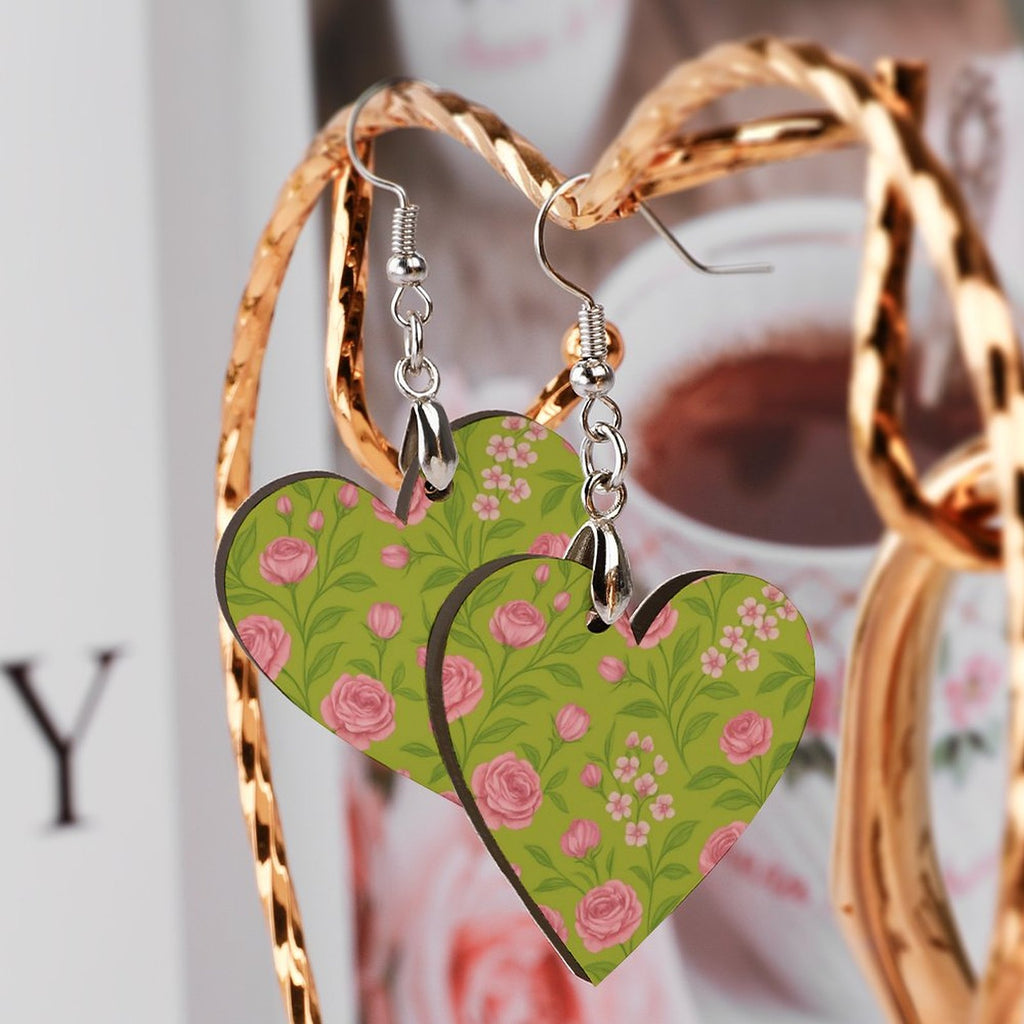 Wooden earrings pendant Wooden Earrings Pendant (Love Shape)