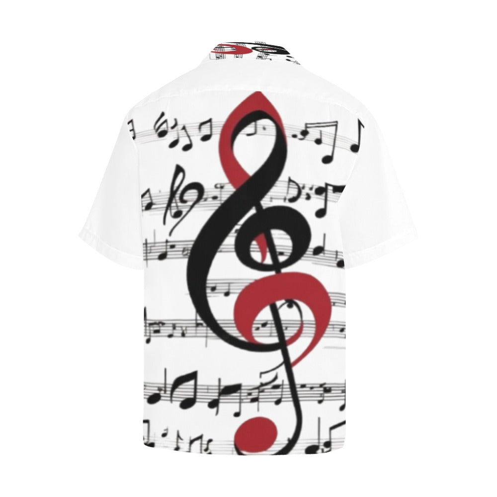 R&RH Men's Musical Notes Hawaiian Shirt