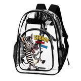 Critter Kicks Zebra Zest Kids Clear Backpack