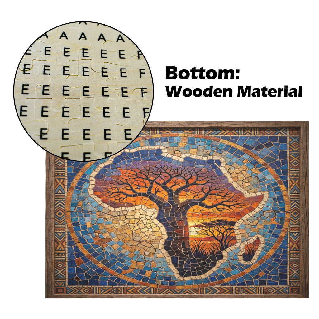 Rich and Rich The Baobab Tree — Tree of Life 1000 Custom Wooden Jigsaw Puzzle Gift | 29.53" x 19.69" Decorative Wooden Puzzle