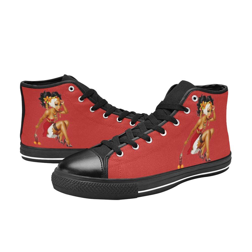 R&RH Red Women's Classic High Top Canvas Shoes - Rich and Rich Homeopportunities 