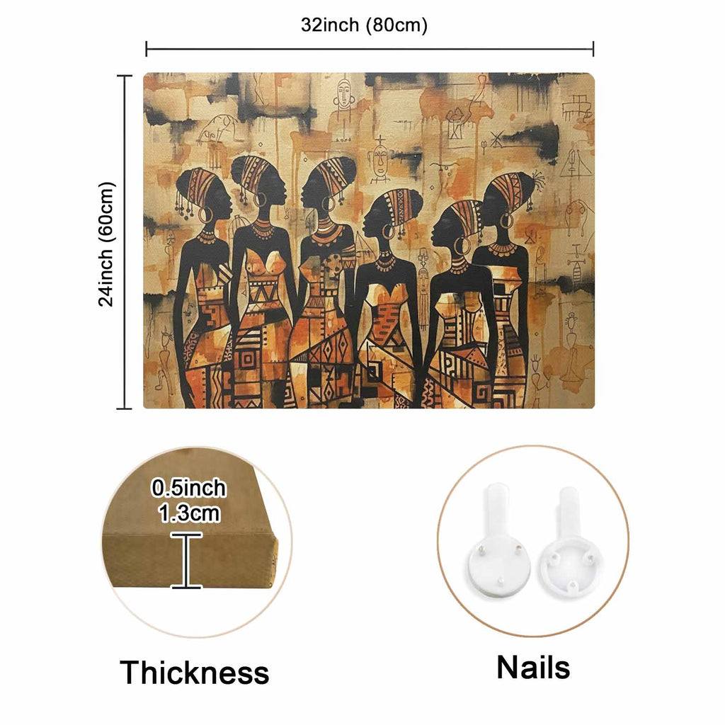 Rich and Rich African Women Group Think 32x24 Afrocentric canvas wall art