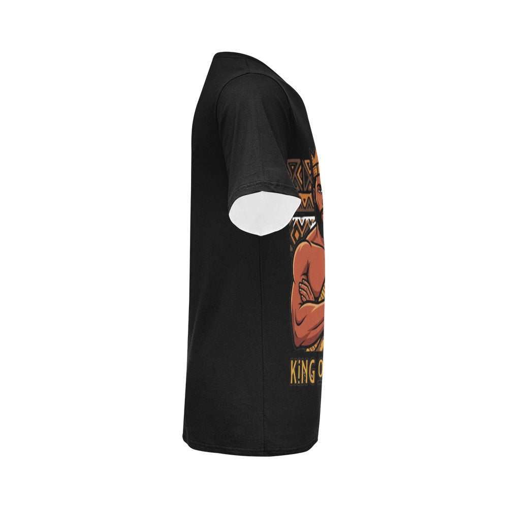 Rich and Rich King of Kings Men’s Black T-Shirt | All-Over Print Graphic Tee | Soft Polyester Fashion Shirt