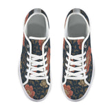 Blue floral low-top women's sneaker with nylon canvas body and rubber outsole — additional view 11