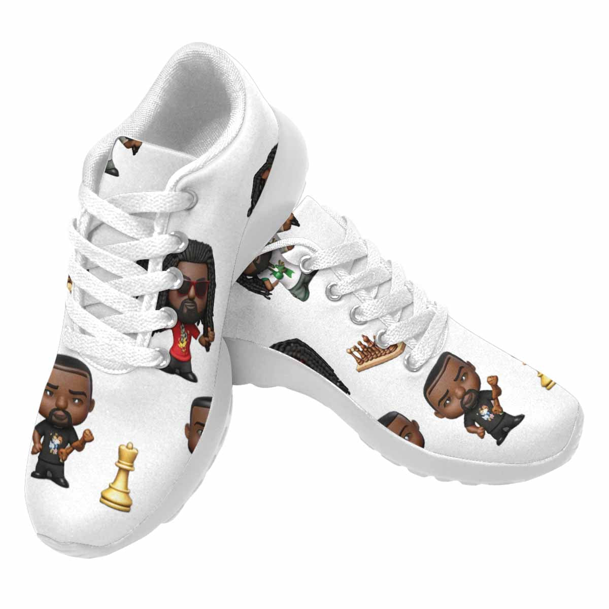 Rich and Rich Kids Black or White Caricature Toons Sneakers