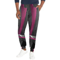 Men's magenta casual sweatpants with musical notes design and tapered fit