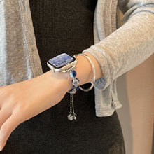 Load image into Gallery viewer, Blue Star Diamond Butterfly Chic Tweed Women&#39;s Watch Strap for Apple Watch Ultra/S9/S8/S7/S6/S5/S4/S3/S2/S1
