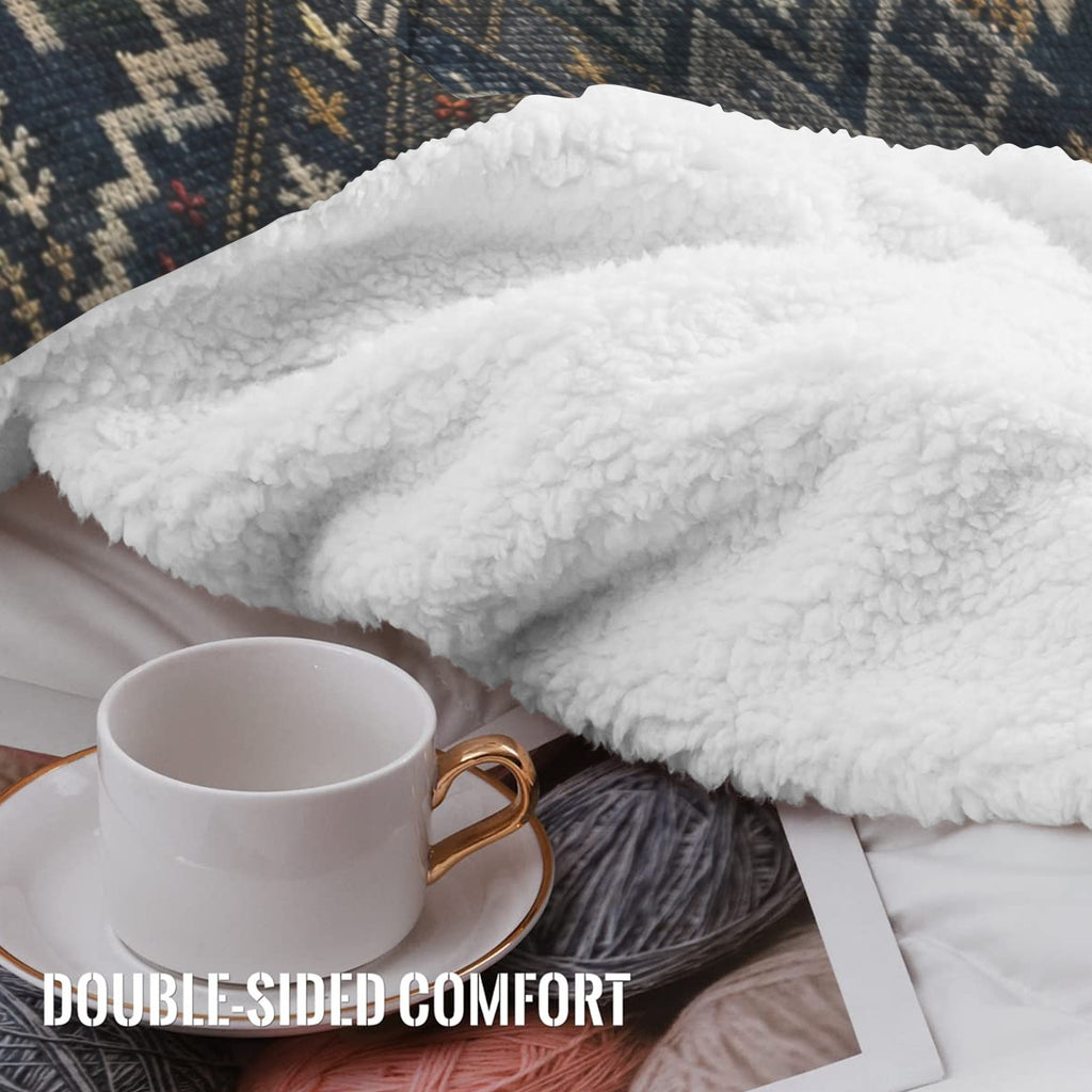 Rich and Rich Nordic Snowflake Sherpa Fleece Blanket 90 x 108 - Rich and Rich Homeopportunities