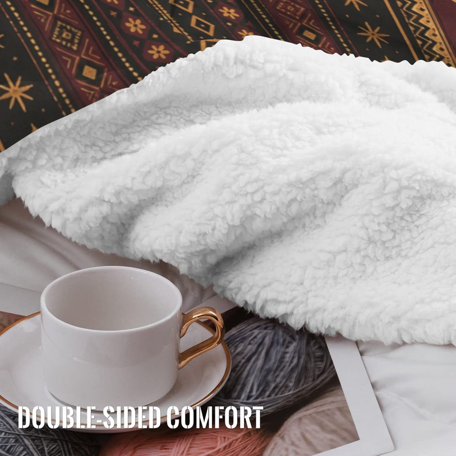 Rich and Rich Harmony Heritage Sherpa Fleece Blanket 90 x 108 - Rich and Rich Homeopportunities