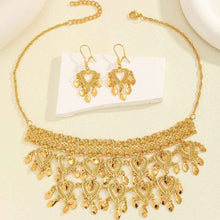 Load image into Gallery viewer, 3-Piece Retro Heart Leaf Jewelry Set - Vintage Necklace and Earrings
