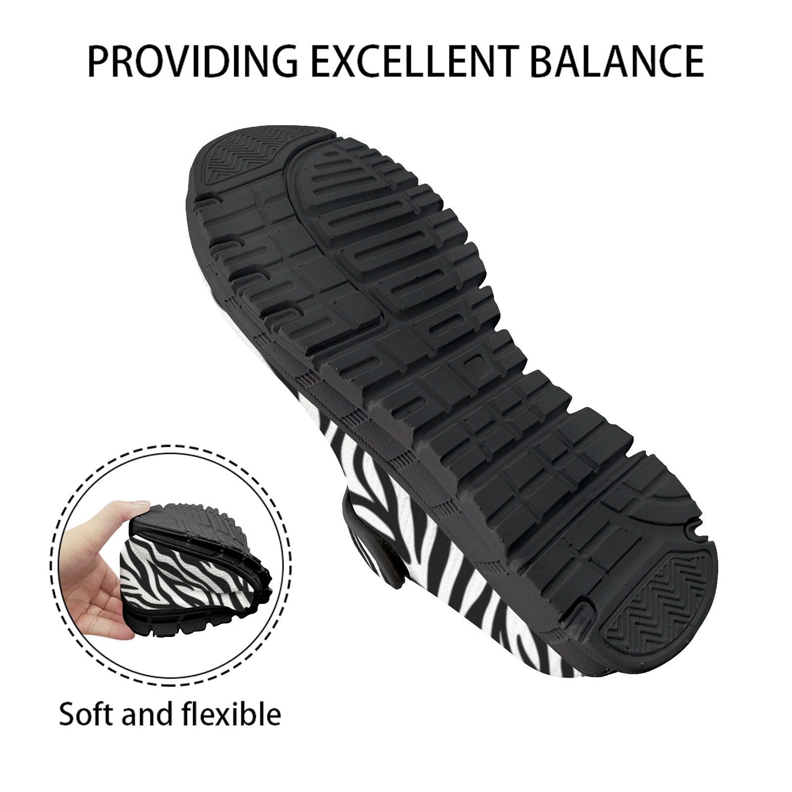 Rich and Rich Black White Zebra Pattern Women's Mary Jane's