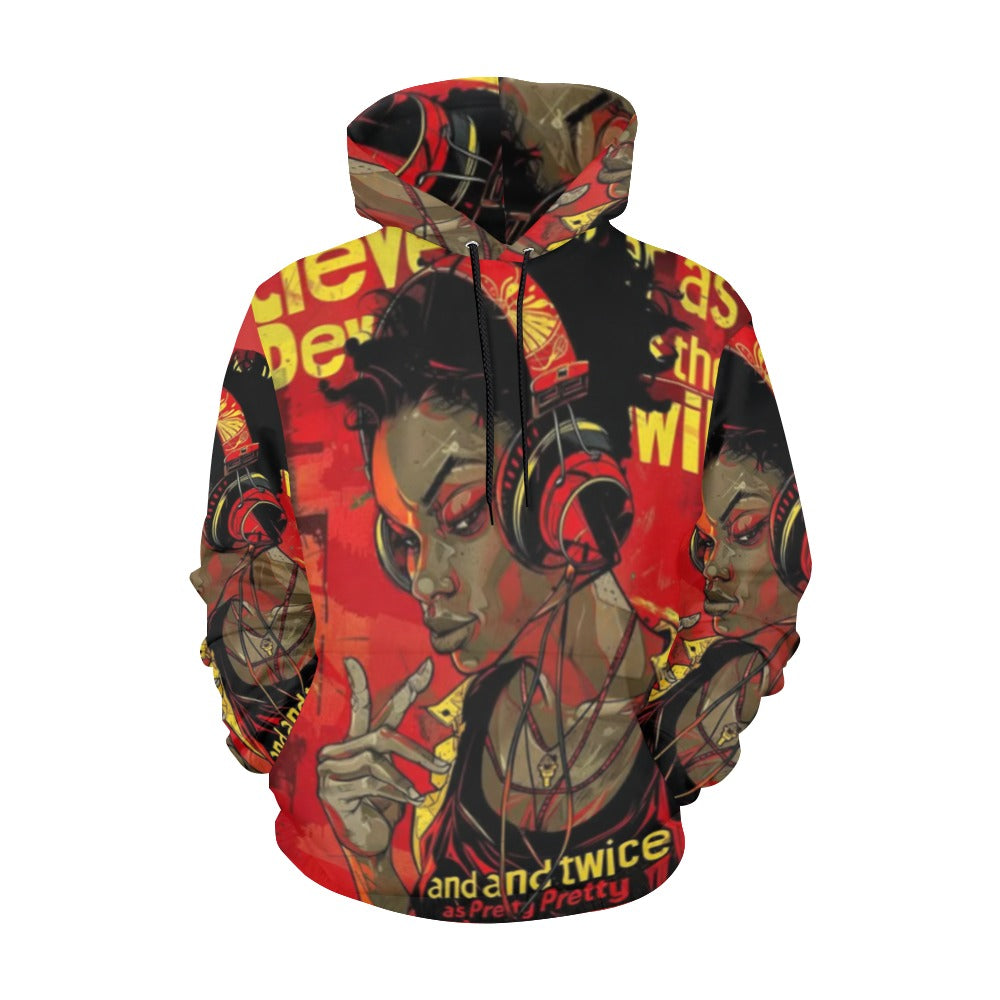 Rich and Rich Clever As The Devil And Twice As Pretty Women's Red Hoodie front view